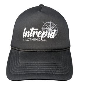 Intrepid Clothing Co. Snapback Trucker Hat Black OSFA Adjustable Mesh Back Rope
